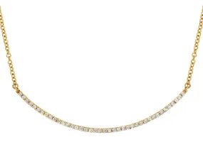 Diamond Accented Curved Bar Design Necklace