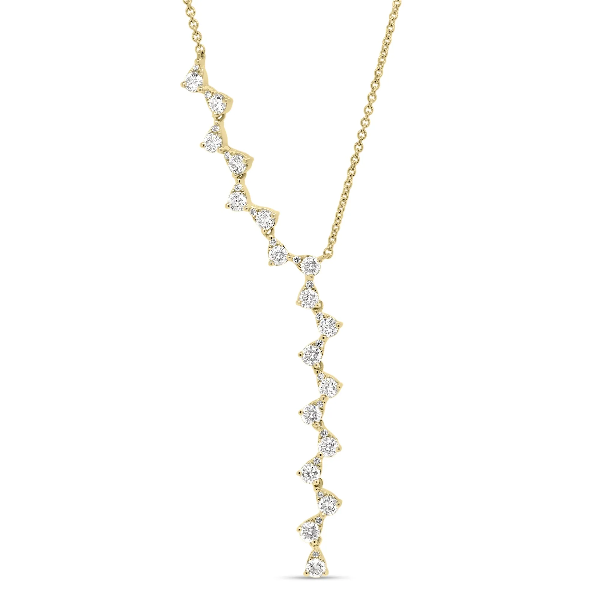 Diamond Asymmetric Lariat Necklace