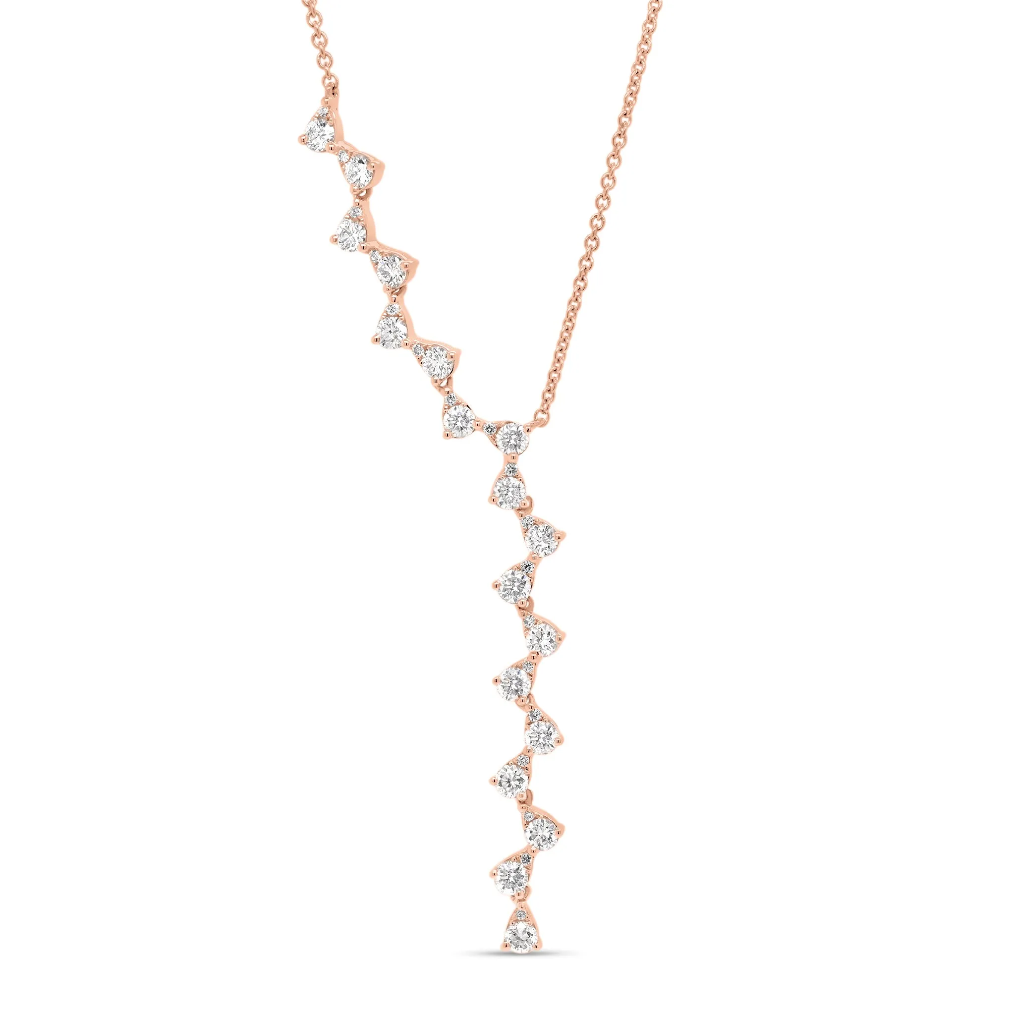 Diamond Asymmetric Lariat Necklace