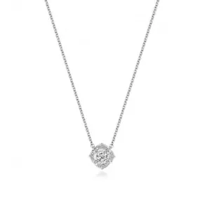 Diamond Jewellery 18ct White Gold Diamond Illusion Necklace NDQ129W