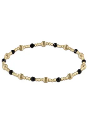Dignity Sincerity Pattern 4mm Bead Bracelet - Faceted Onyx