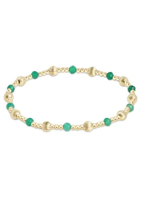 Dignity Sincerity Pattern 4mm Bead Bracelet - Green Onyx