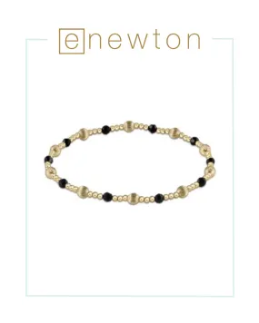 E Newton Dignity Sincerity Pattern 4mm Bead Bracelet - Faceted Onyx