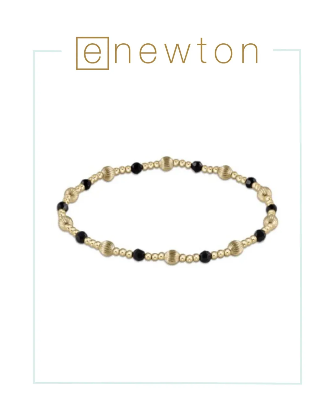 E Newton Dignity Sincerity Pattern 4mm Bead Bracelet - Faceted Onyx