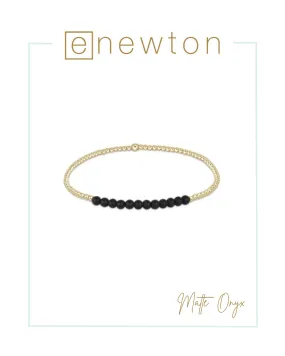 E Newton Gold Bliss 2mm Bead Bracelet - Matte Onyx