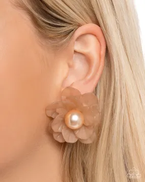 Earrings Blooming Backdrop - Brown E2053