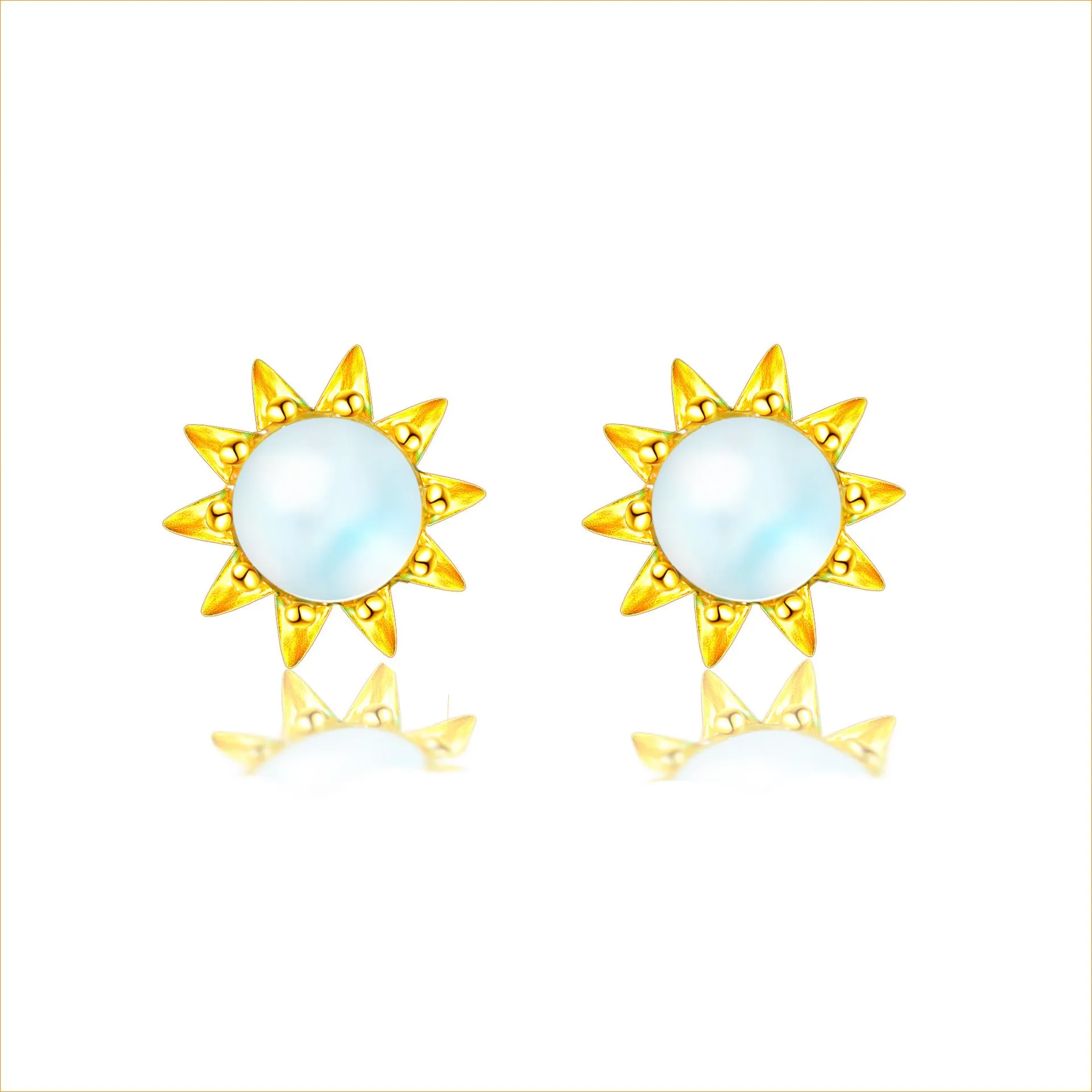 Earrings S925 Sterling Silver Moonstone Stud Earrings