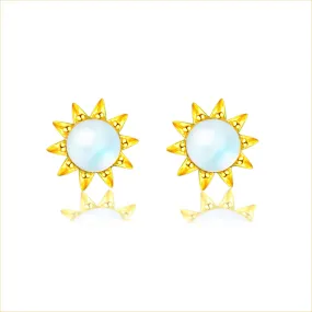 Earrings S925 Sterling Silver Moonstone Stud Earrings