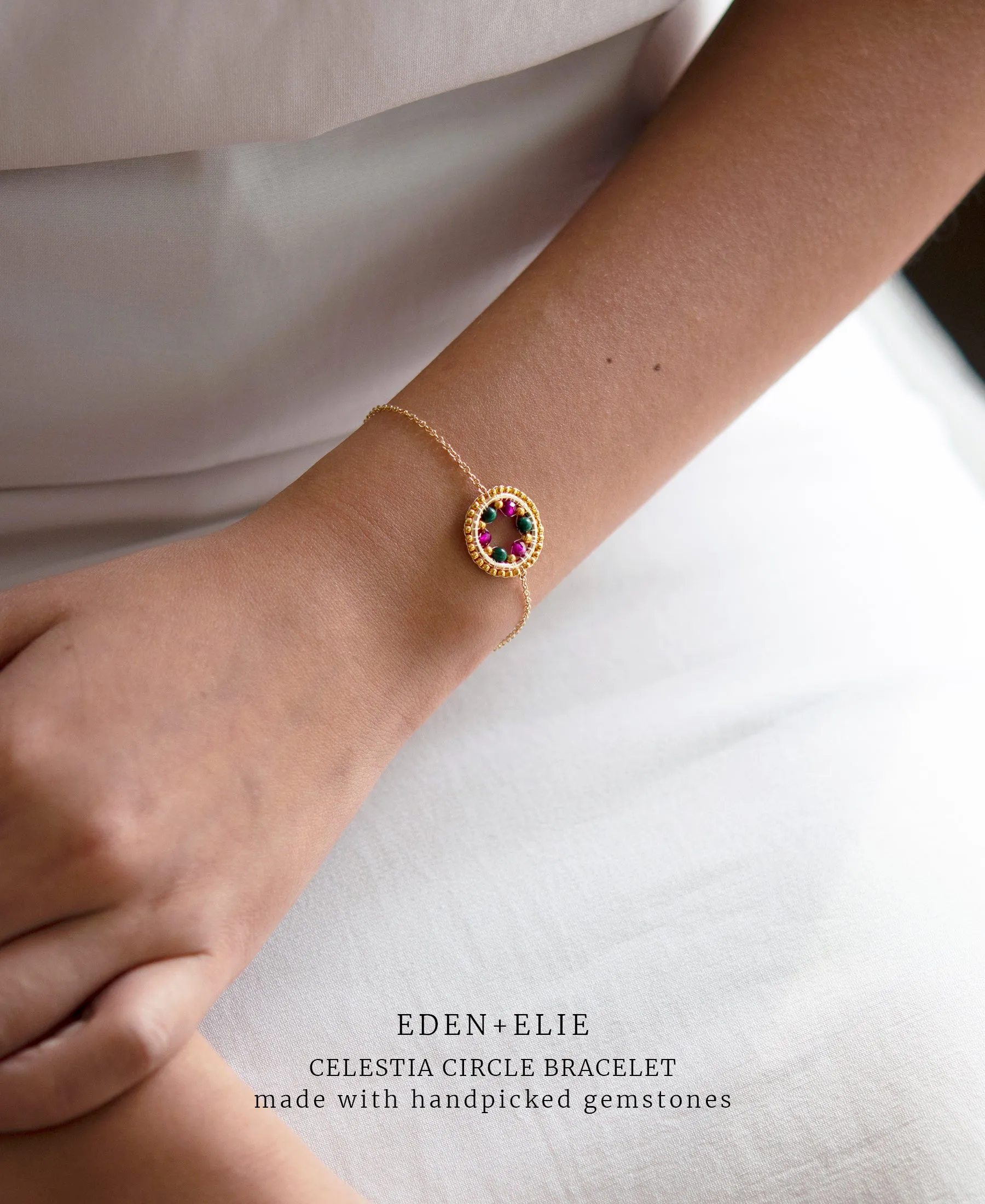 EDEN   ELIE Celestia Circle Bracelet - Amazonite