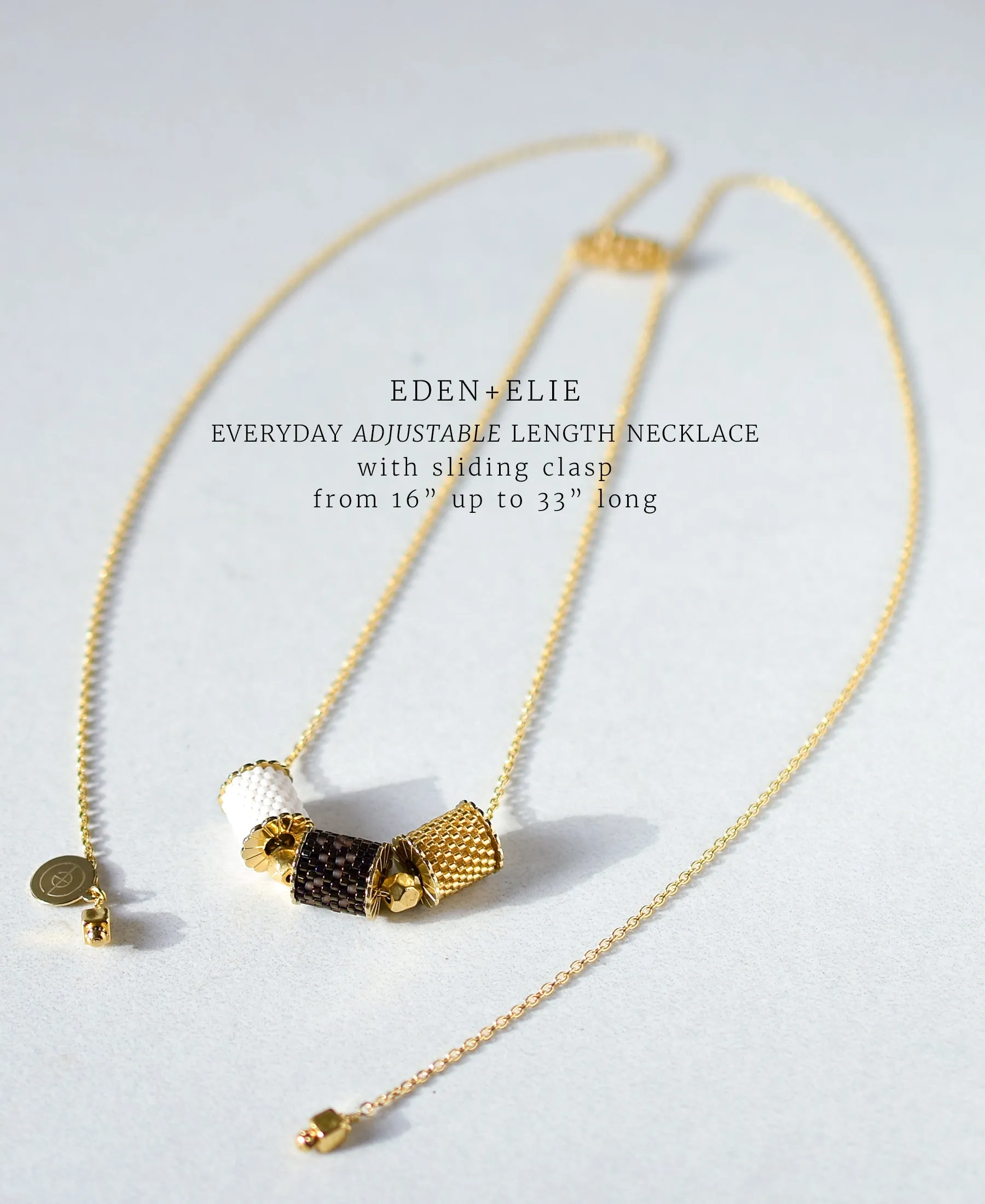 EDEN   ELIE Everyday Adjustable Length Necklace - blossom pink