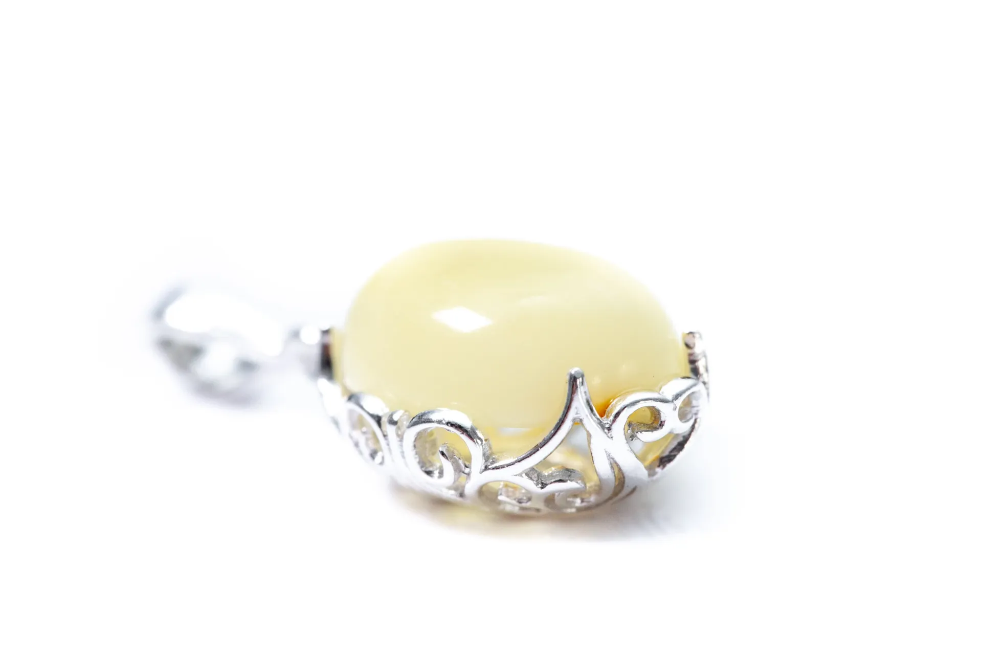 Elegant Butterscotch Demi Amber Drop Pendant - Premium Baltic Amber Jewelry with Sterling Silver