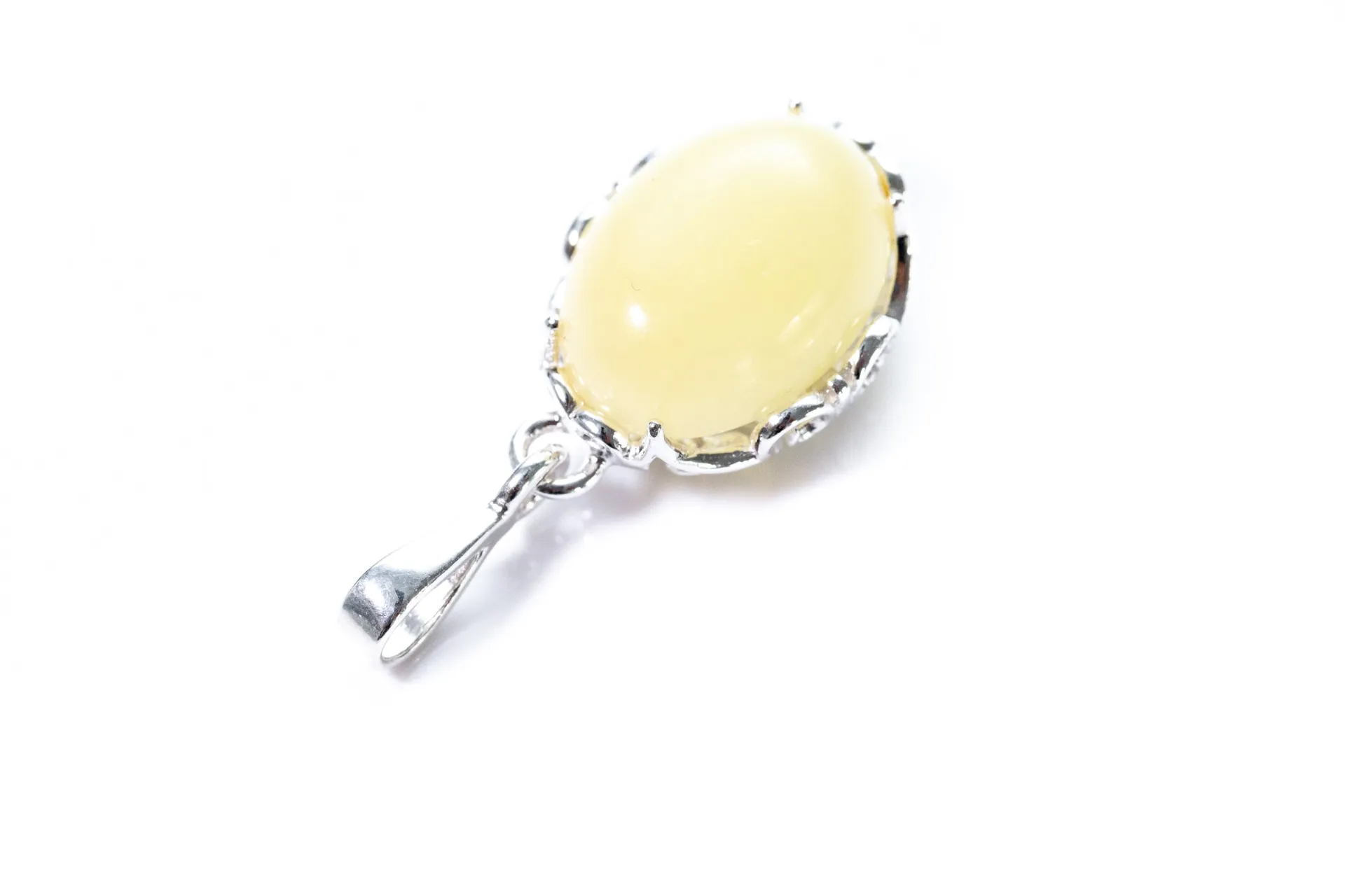 Elegant Butterscotch Demi Amber Drop Pendant - Premium Baltic Amber Jewelry with Sterling Silver
