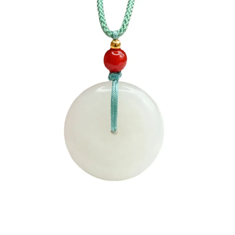 Elegant Hotan White Jade Pendant with Sterling Silver Safe Buckle - Fortune's Favor Collection
