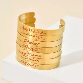 Empowering Inspirational Cuff Bracelet- Stainless Steel