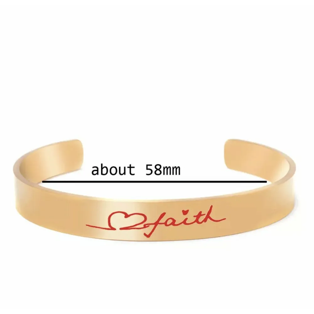 Empowering Inspirational Cuff Bracelet- Stainless Steel
