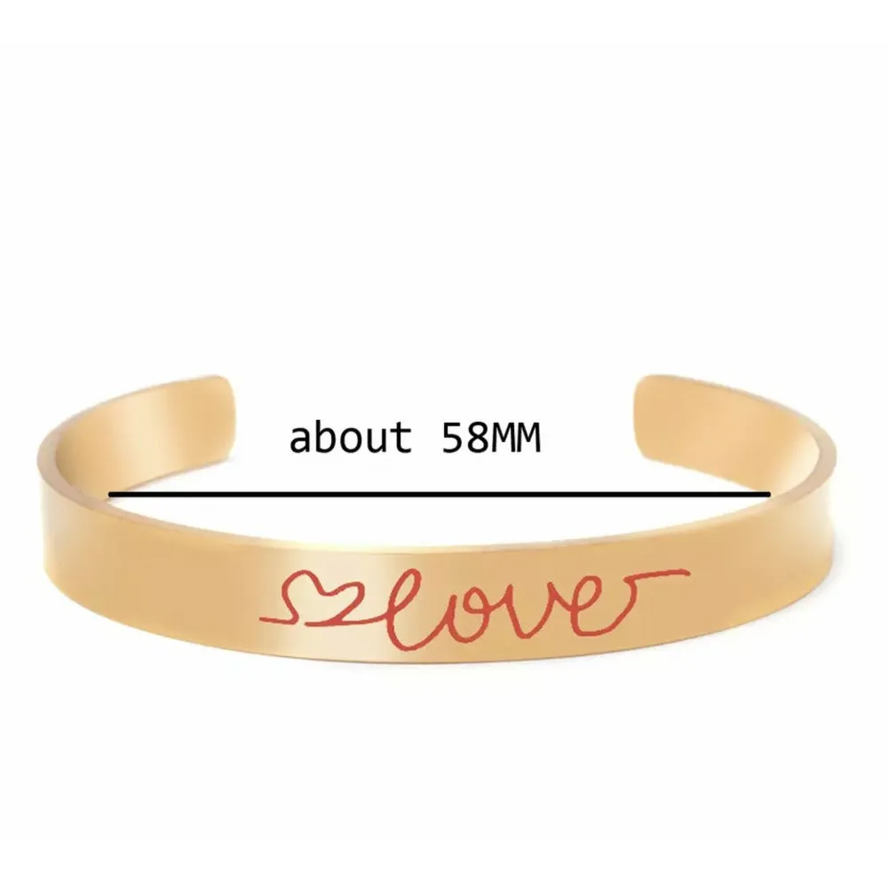 Empowering Inspirational Cuff Bracelet- Stainless Steel