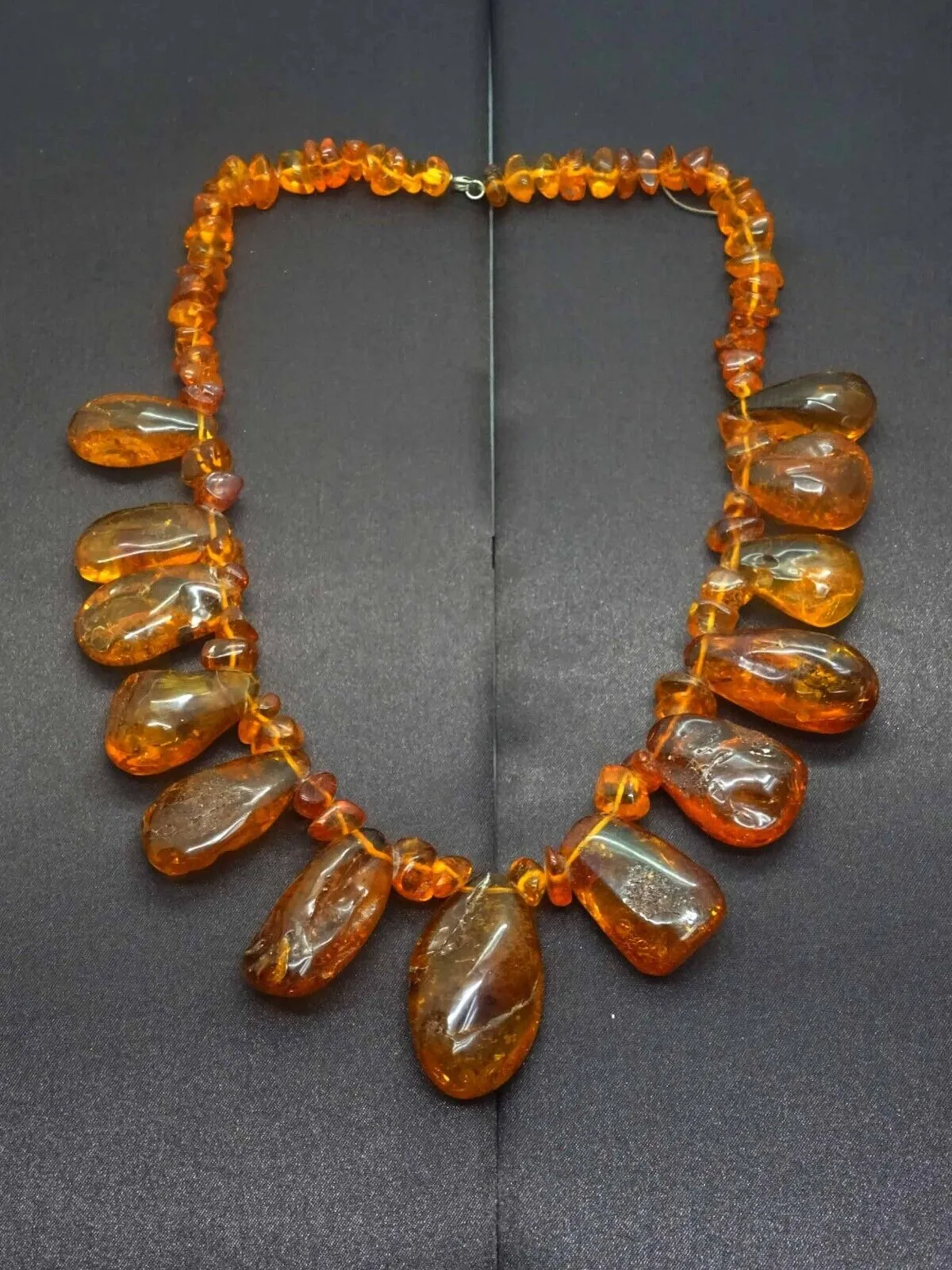 Estate Baltic Amber Chunky Freeform Nugget Necklace 20.5"