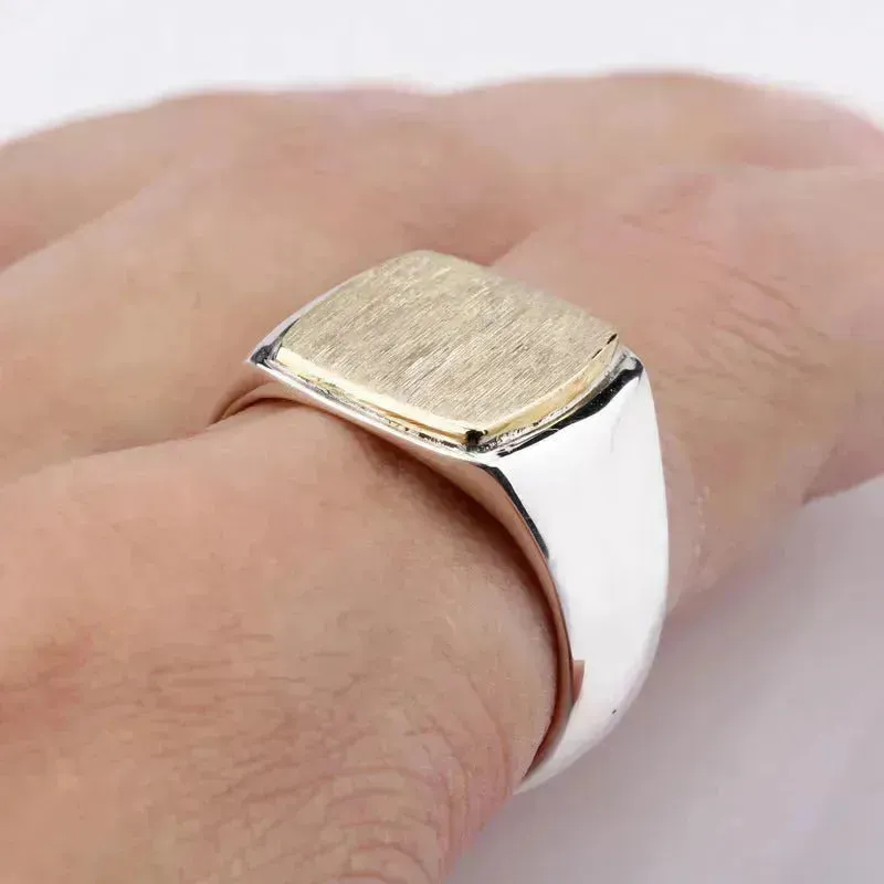 European And American Simple Gold Brushed Men'S Ring Middle East Foreign Trade Fashion Men'S Ring Jewelry