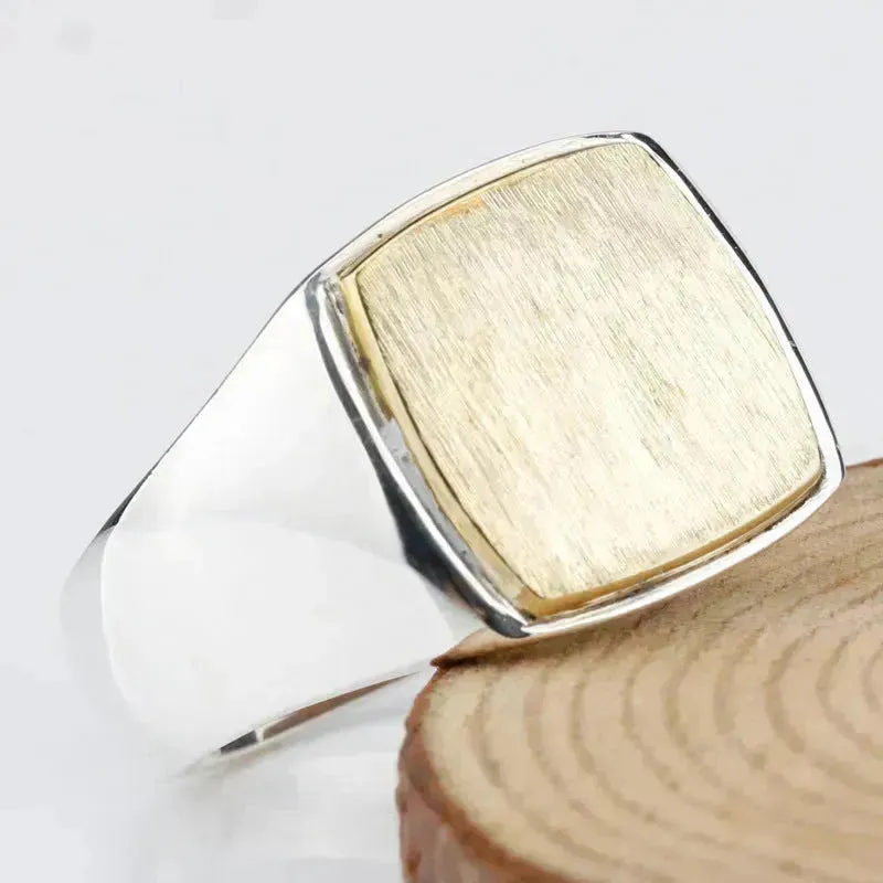 European And American Simple Gold Brushed Men'S Ring Middle East Foreign Trade Fashion Men'S Ring Jewelry