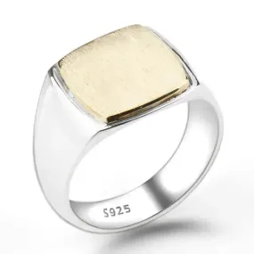 European And American Simple Gold Brushed Men'S Ring Middle East Foreign Trade Fashion Men'S Ring Jewelry