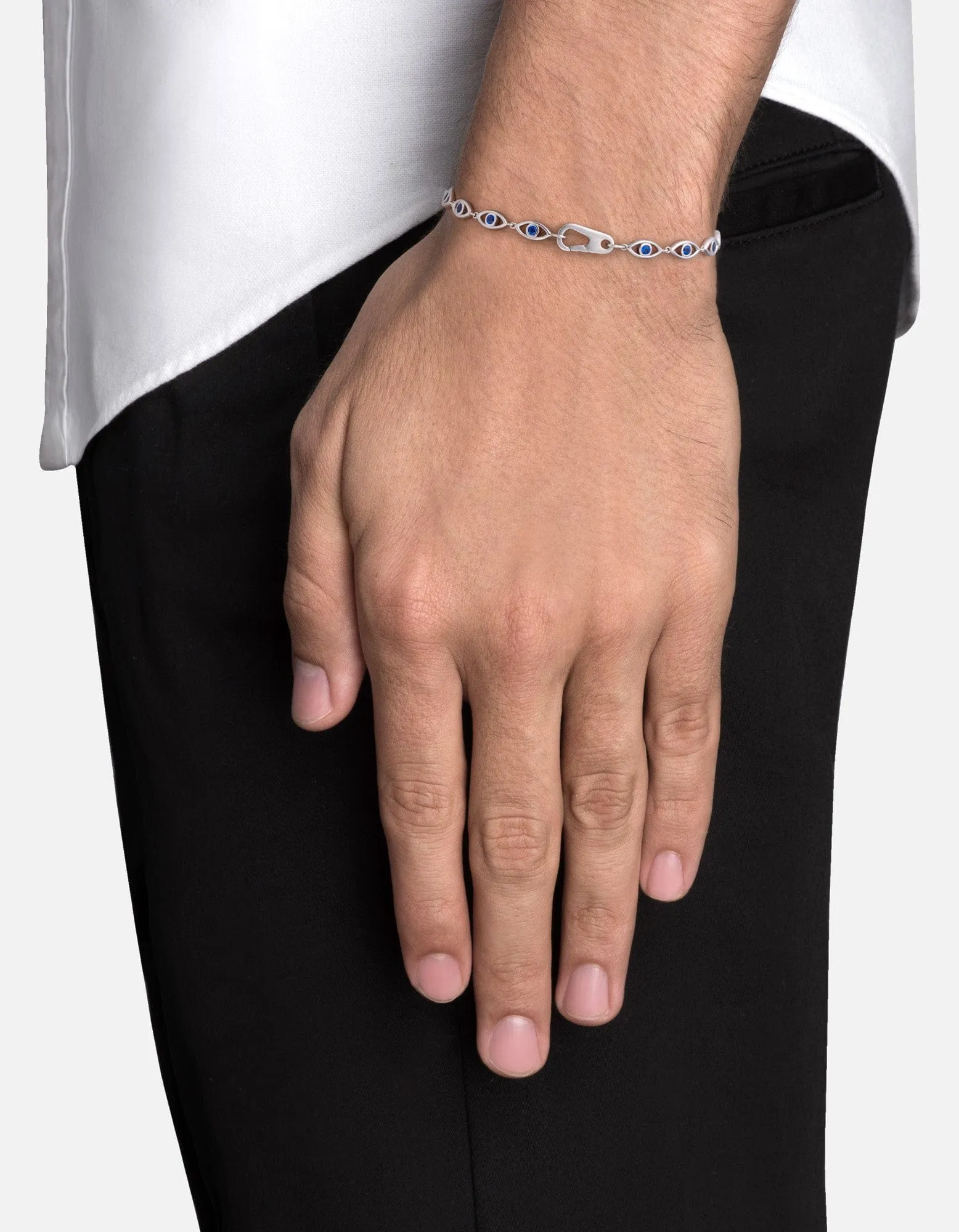 Evil Eye Bracelet, Sterling Silver/Spinels