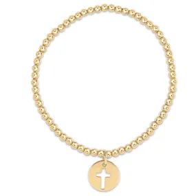 Extends - Classic Gold 3mm Bead Bracelet - Blessed Gold Disc