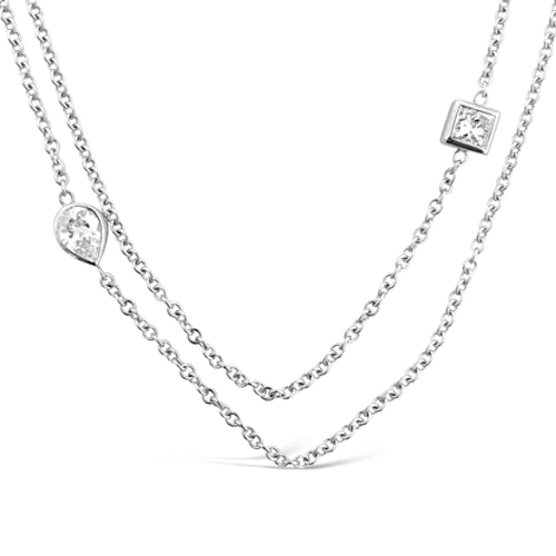 Fancy Shape Diamonds by the Yard Necklace