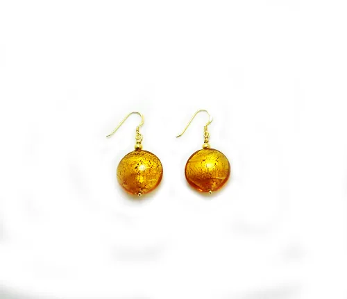 'Fire' Earrings with Gilded Beads