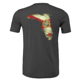 Florida Cracker Trading Co. Florida State Flag Charcoal Gray Short Sleeve T-Shirt