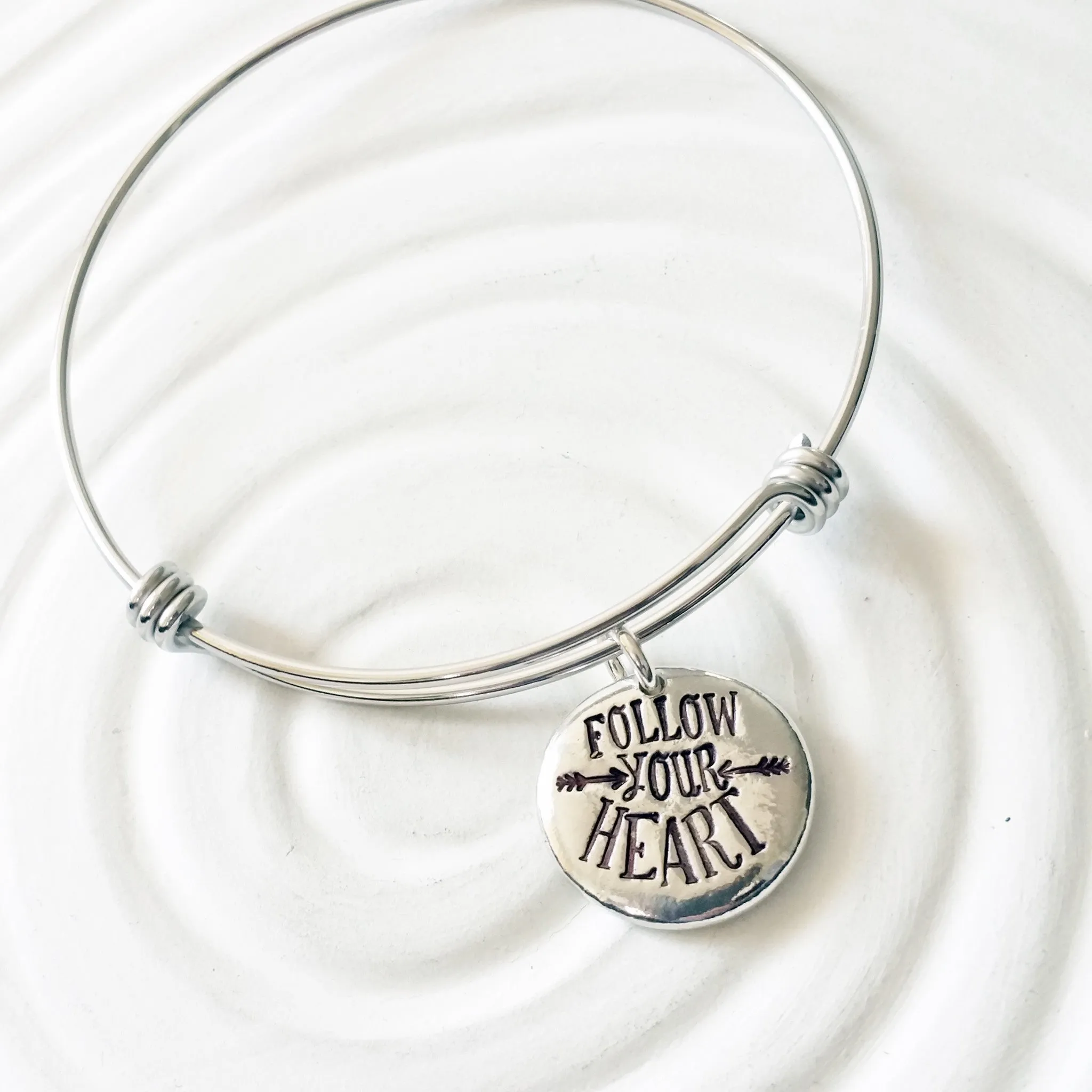 Follow Your Heart | Adjustable Bangle Bracelet | Graduation Gift