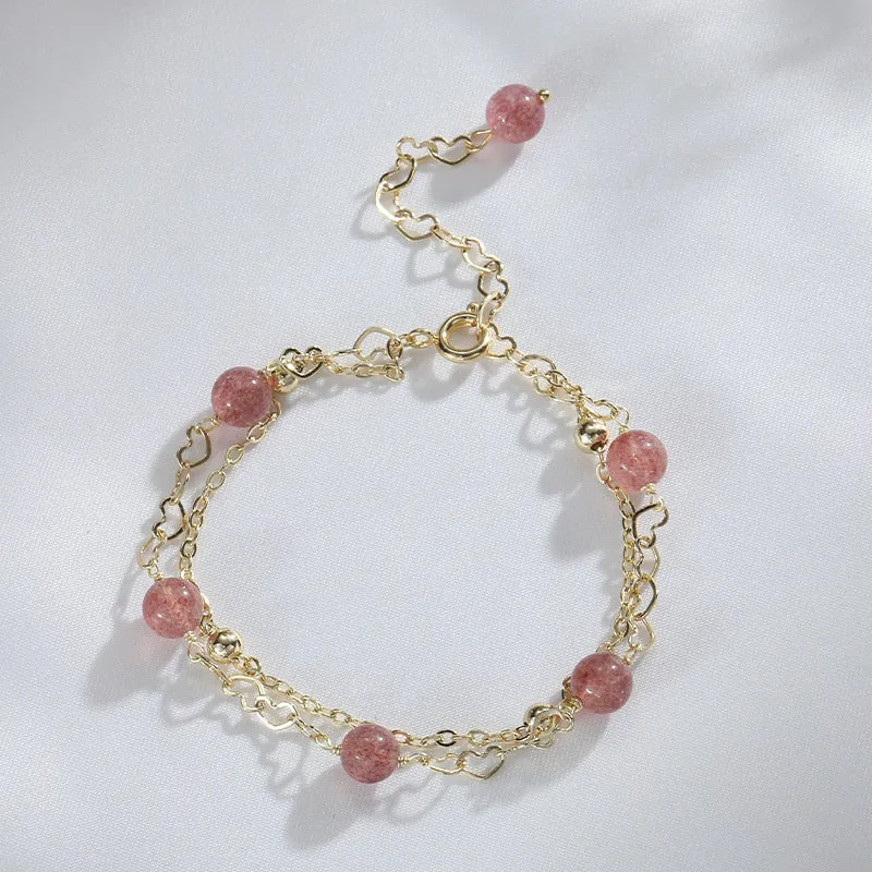 Fortune's Favor Double-layer Crystal Bracelet with Sterling Silver Needle