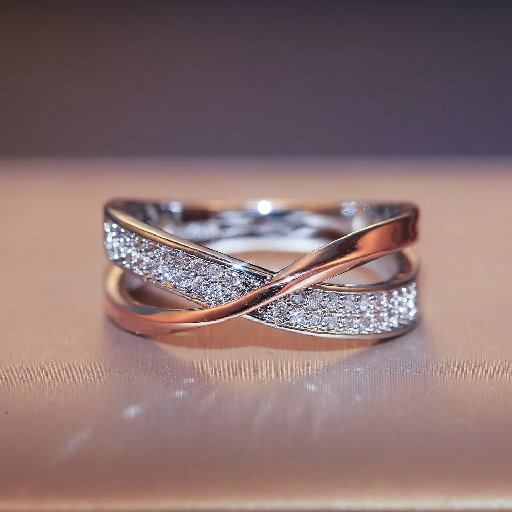 Funki Buys | Rings | Two Tone X Cross Ring for Women