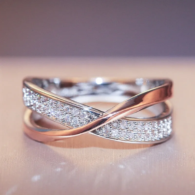 Funki Buys | Rings | Two Tone X Cross Ring for Women
