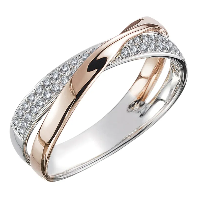 Funki Buys | Rings | Two Tone X Cross Ring for Women