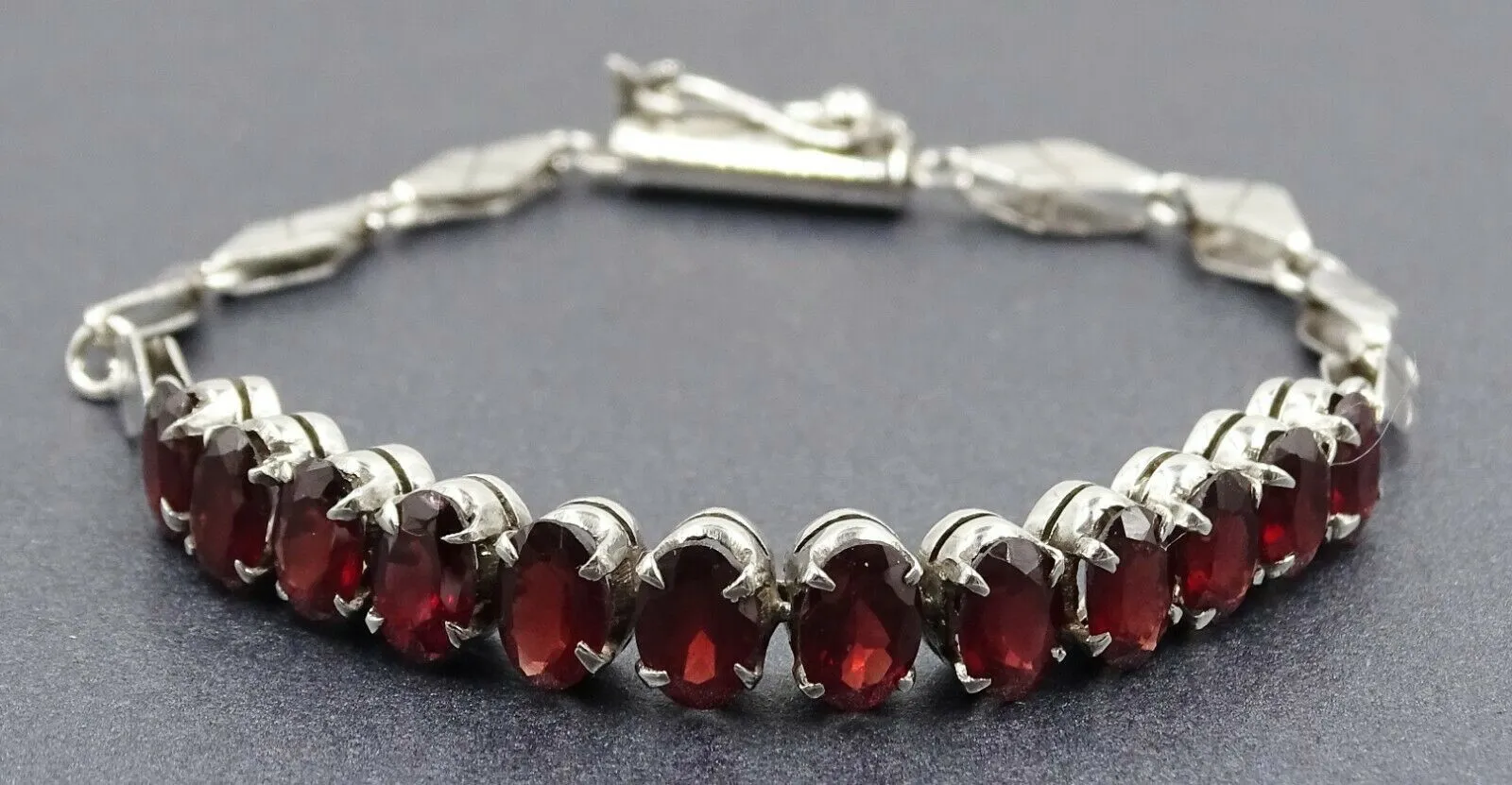 Garnet 925 Sterling Silver Bracelet