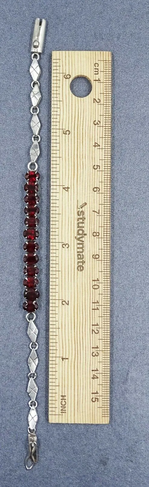 Garnet 925 Sterling Silver Bracelet