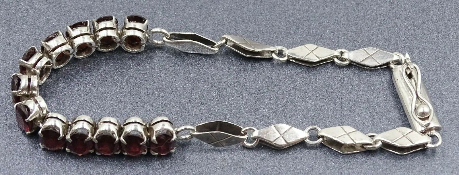 Garnet 925 Sterling Silver Bracelet