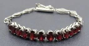 Garnet 925 Sterling Silver Bracelet