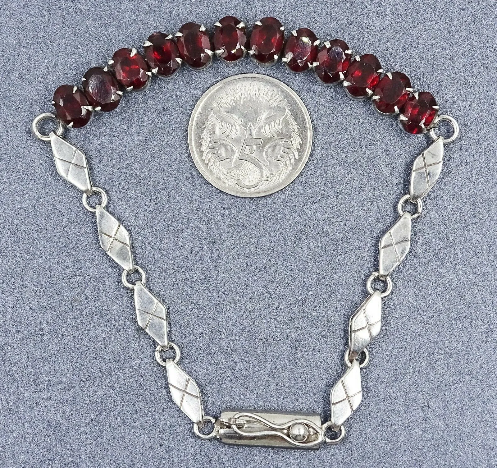 Garnet 925 Sterling Silver Bracelet