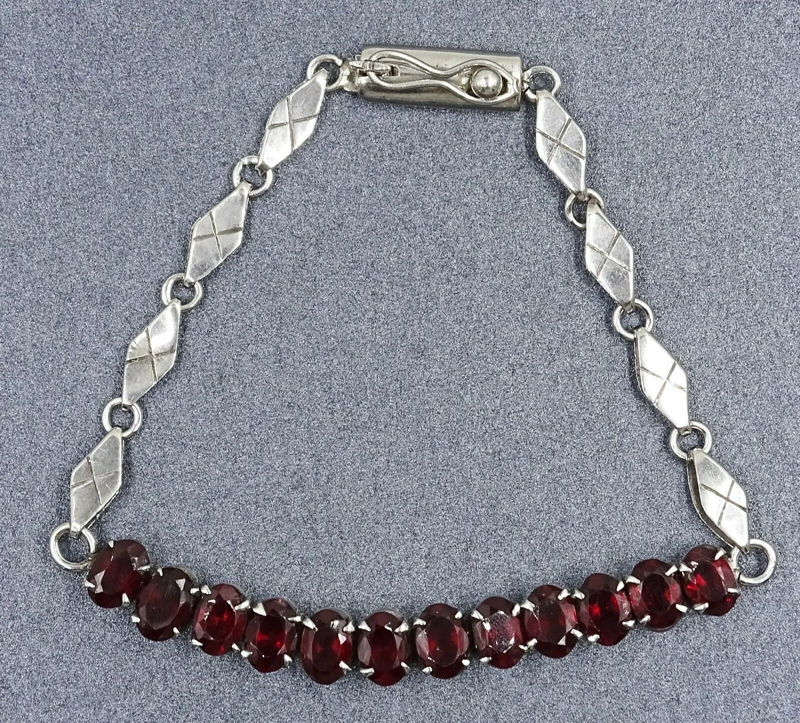 Garnet 925 Sterling Silver Bracelet