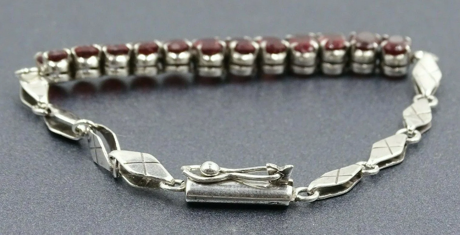 Garnet 925 Sterling Silver Bracelet