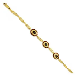 Garnet Blossom Flower Knot Bracelet (14K)