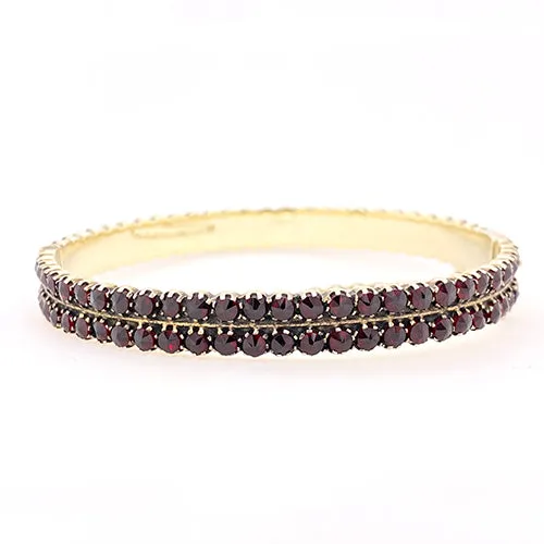 Garnet Double Row Bangle