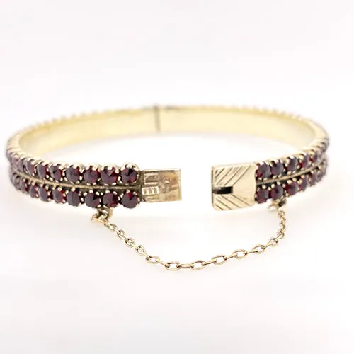Garnet Double Row Bangle