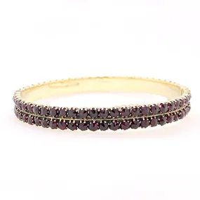 Garnet Double Row Bangle