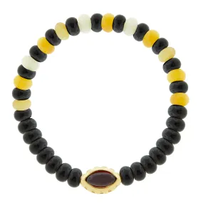 Garnet Eye of the Idol Aventurine/Onyx Bead Bracelet