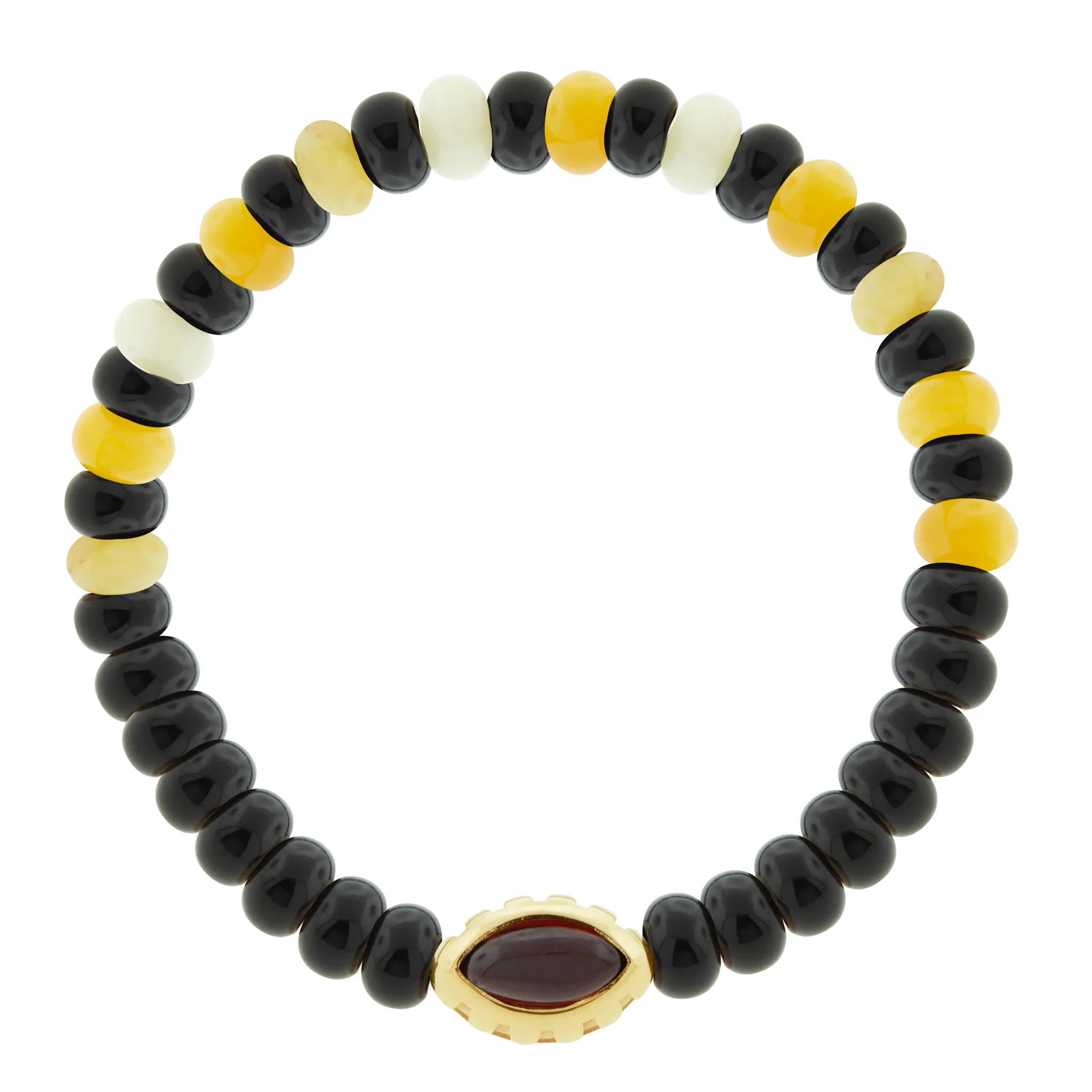 Garnet Eye of the Idol Aventurine/Onyx Bead Bracelet
