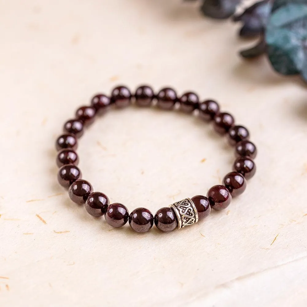 Garnet Gemstone Bracelet - Delara Collection