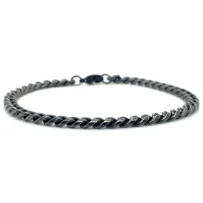 Gents Stainless Steel Black Curb Bracelet