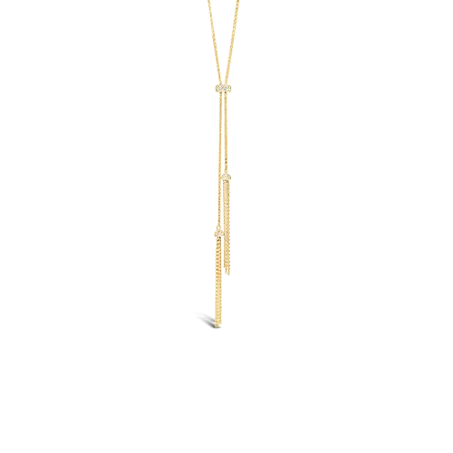 Gold & Diamond Bolo Style Necklace